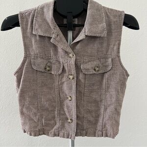 Talbots | Women's Brown Checkered Vest | Size P